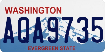 WA license plate AQA9735