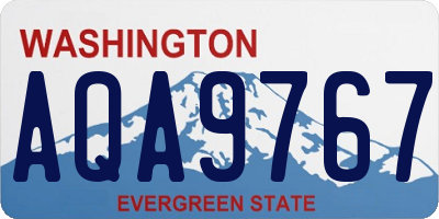WA license plate AQA9767