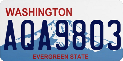 WA license plate AQA9803