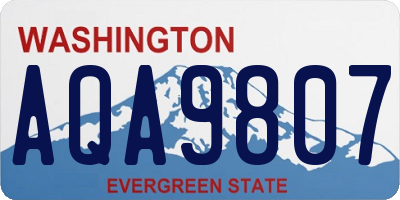 WA license plate AQA9807