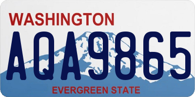WA license plate AQA9865