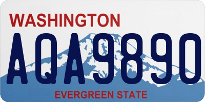WA license plate AQA9890