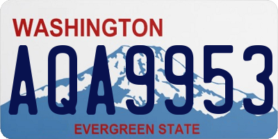 WA license plate AQA9953