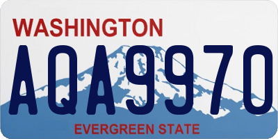 WA license plate AQA9970