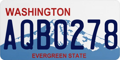 WA license plate AQB0278