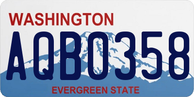 WA license plate AQB0358
