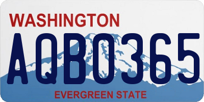 WA license plate AQB0365