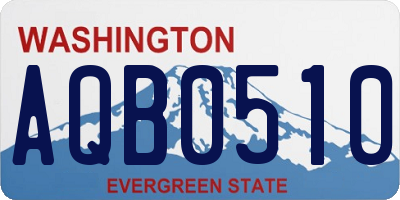 WA license plate AQB0510