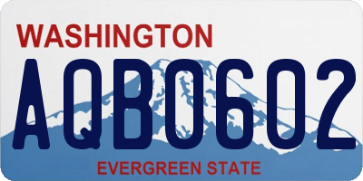 WA license plate AQB0602