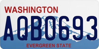 WA license plate AQB0693