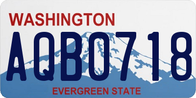 WA license plate AQB0718