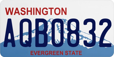 WA license plate AQB0832