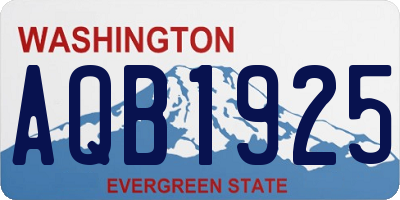 WA license plate AQB1925