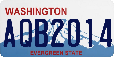 WA license plate AQB2014