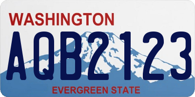 WA license plate AQB2123