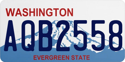 WA license plate AQB2558