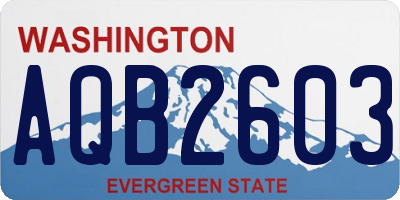 WA license plate AQB2603