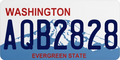 WA license plate AQB2828