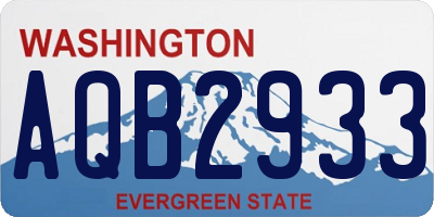 WA license plate AQB2933