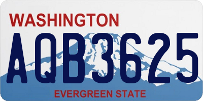 WA license plate AQB3625