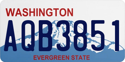 WA license plate AQB3851