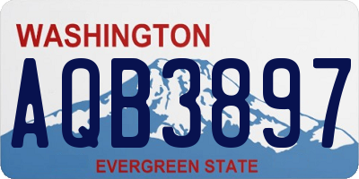 WA license plate AQB3897