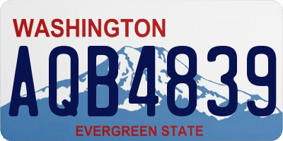 WA license plate AQB4839