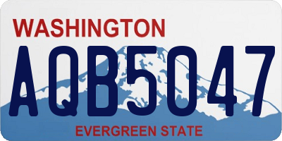 WA license plate AQB5047