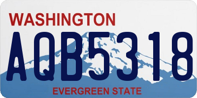 WA license plate AQB5318