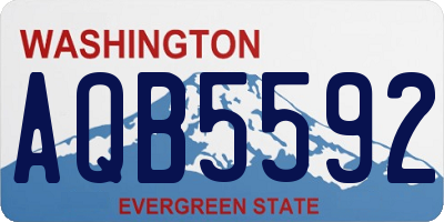 WA license plate AQB5592