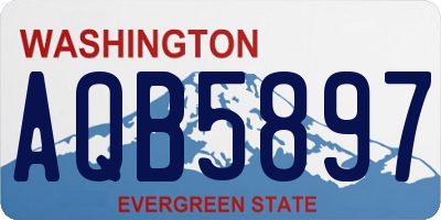 WA license plate AQB5897