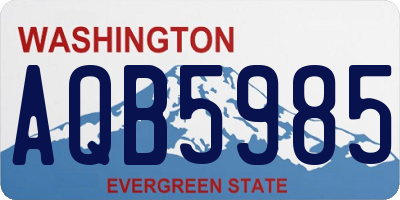 WA license plate AQB5985