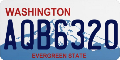 WA license plate AQB6320