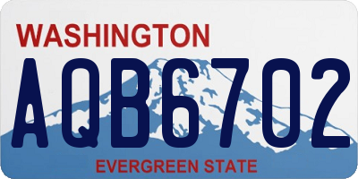 WA license plate AQB6702