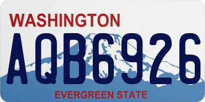 WA license plate AQB6926