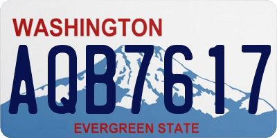 WA license plate AQB7617