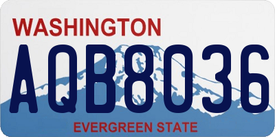 WA license plate AQB8036
