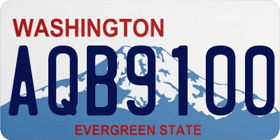 WA license plate AQB9100