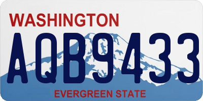 WA license plate AQB9433