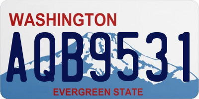 WA license plate AQB9531