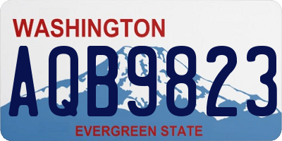WA license plate AQB9823
