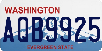 WA license plate AQB9925