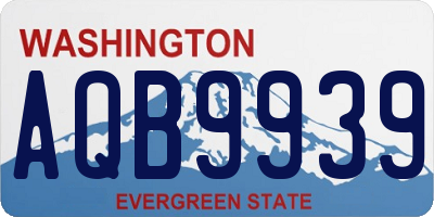 WA license plate AQB9939