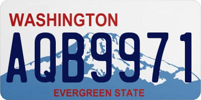 WA license plate AQB9971