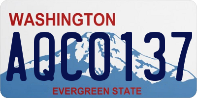WA license plate AQC0137