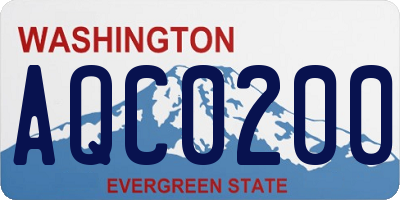 WA license plate AQC0200