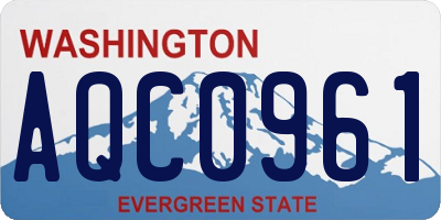 WA license plate AQC0961