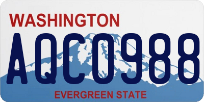 WA license plate AQC0988