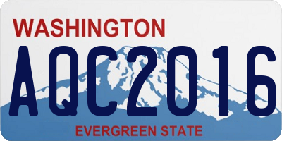WA license plate AQC2016
