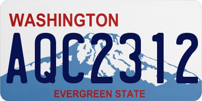 WA license plate AQC2312